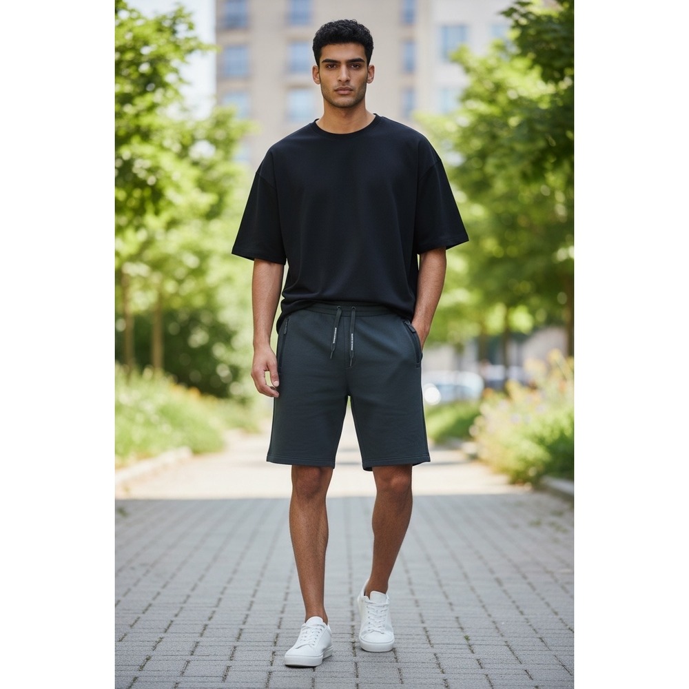 Armani Exchange AX Deep Green French Terry Sweat Shorts Size